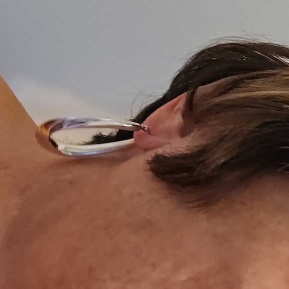 Sterling Silver Hoop Earrings - Picture 4 of 5